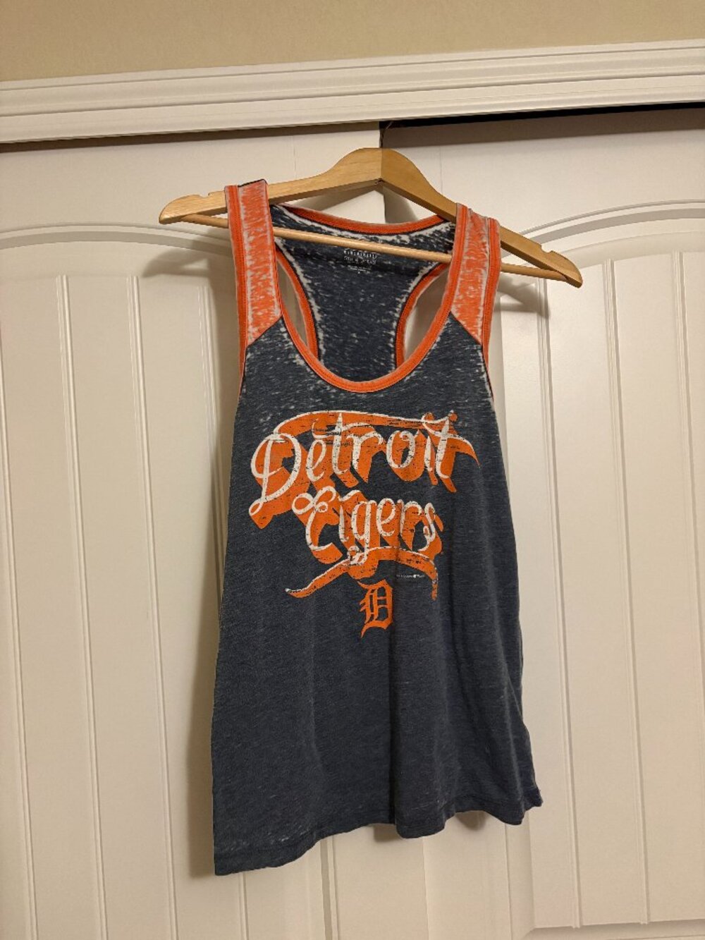 Detroit Tigers Burnout  Tank Top Medium Genuine Merchandise X 5th & Ocean Gray